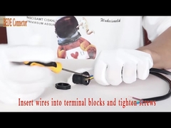 ขั้วต่อกันน้ำ M19 แบบล็อคตัวเองสายเคเบิลวัสดุ PA66 ไปยังการติดตั้งด้านหลังแผง