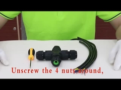 ชายและหญิง DB 2w2 Solder Cup Coaxial Power Connector กันน้ำ IP 68