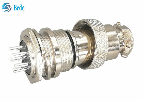 ขั้วต่อ GX16 6 พิน ชายและหญิง แบบตรง ชุบเงิน