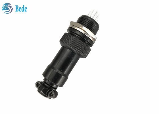 ขั้วต่อการบิน GX 12 สีดำ 5 6 7 พิน ขั้วต่อติดตั้งแผง M12