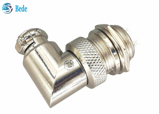 Male And Female GX16 2 Pin Aviation Connector Plug 90 Dehree Zinc Alloy Material Welding
