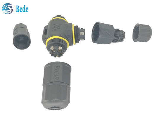 T Type 5 Pin ขั้วต่อไฟฟ้ากันน้ำกล่องแยกสายเคเบิล IP68 5 Pins