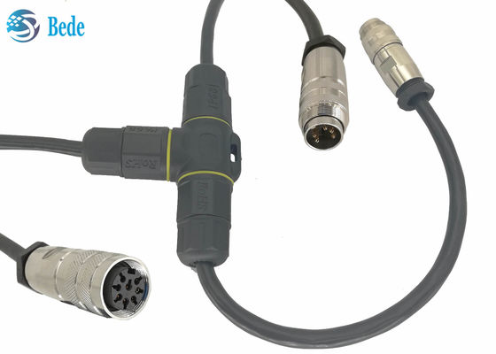 T Type 5 Pin ขั้วต่อไฟฟ้ากันน้ำกล่องแยกสายเคเบิล IP68 5 Pins