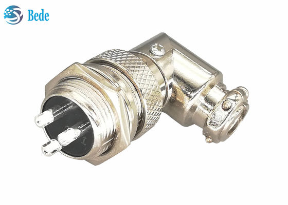 ชุดปลั๊กและซ็อกเก็ตคอนเนคเตอร์ 3 พิน GX16 วัสดุโลหะผสมสังกะสี พร้อมคอนเนคเตอร์แบบข้อศอก