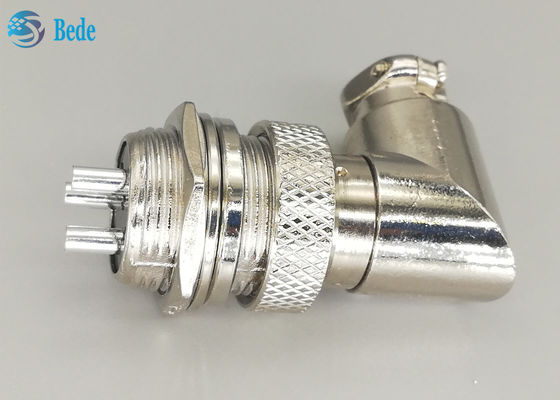 ชุดปลั๊กและซ็อกเก็ตคอนเนคเตอร์ 3 พิน GX16 วัสดุโลหะผสมสังกะสี พร้อมคอนเนคเตอร์แบบข้อศอก