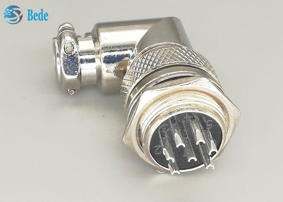 เงิน Plated 7 Pin gx16 90 องศา ผู้บินเชื่อม ชายและหญิงชุด