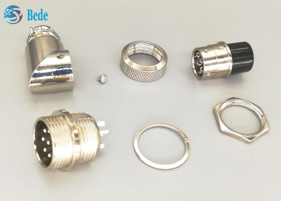 เงิน Plated 7 Pin gx16 90 องศา ผู้บินเชื่อม ชายและหญิงชุด