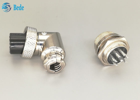 เงิน Plated 7 Pin gx16 90 องศา ผู้บินเชื่อม ชายและหญิงชุด