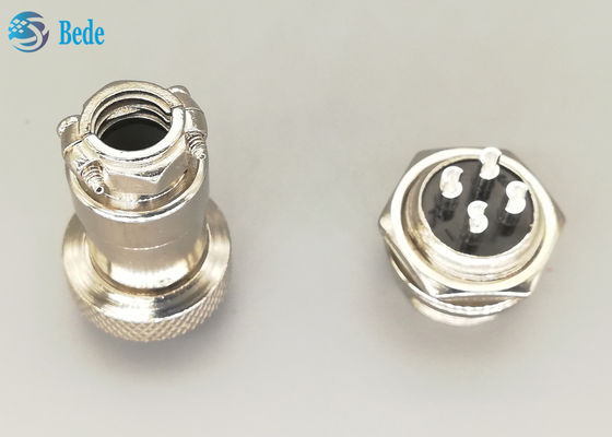 ขั้วต่อชายและหญิงแบบตรง Gx16 4 พินสำหรับใช้งานการบิน RoHS ชุบเงิน