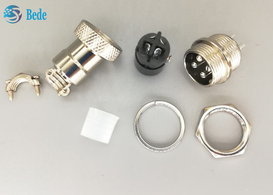 ขั้วต่อชายและหญิงแบบตรง Gx16 4 พินสำหรับใช้งานการบิน RoHS ชุบเงิน