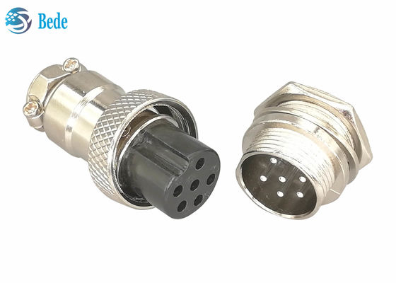 ขั้วต่อ GX16 6 พิน ชายและหญิง แบบตรง ชุบเงิน