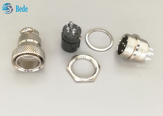 ขั้วต่อ GX16 6 พิน ชายและหญิง แบบตรง ชุบเงิน