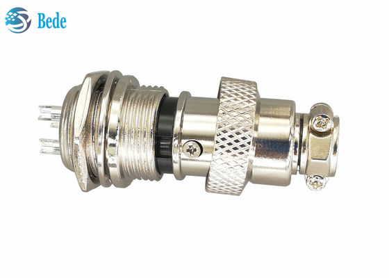 Circular Gx16 3 Pin Connector Plug And Socket Kits 16MM Front Mounting