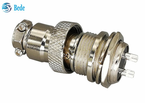 ขั้วต่อการบินแบบกลม 2 พิน 16 มม. Gx16 ตัวเชื่อมต่อแบบติดตั้งบนแผงวงจร ชุดตัวผู้และตัวเมีย