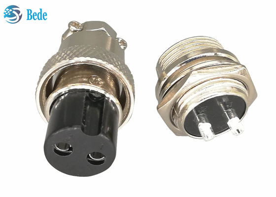 ขั้วต่อการบินแบบกลม 2 พิน 16 มม. Gx16 ตัวเชื่อมต่อแบบติดตั้งบนแผงวงจร ชุดตัวผู้และตัวเมีย