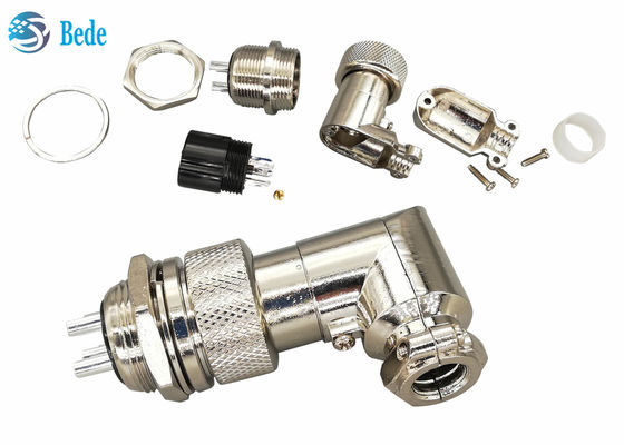 GX 20 Elbow Aviation Connector Plug Panel Mounting Connectors 90 Degrees Female And Male Kits