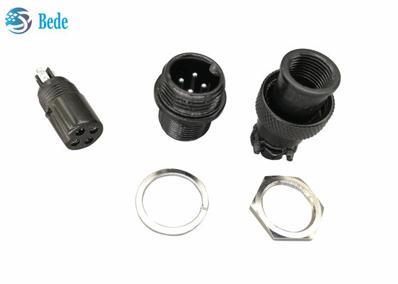 ขั้วต่อการบิน GX 12 สีดำ 5 6 7 พิน ขั้วต่อติดตั้งแผง M12