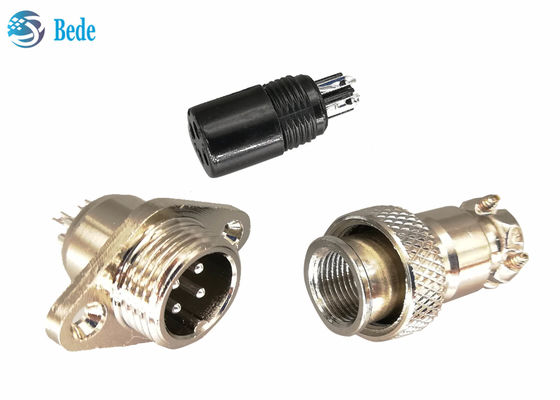 ขั้วต่อวงกลมแบบหน้าแปลนสี่เหลี่ยมขนมเปียกปูน M12 3A 200V เกรดทนทาน ขา 5 6 7