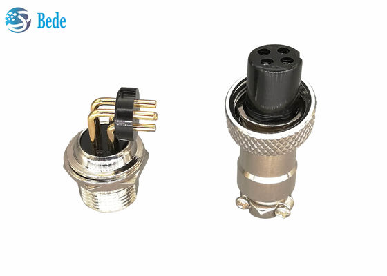 ขั้วต่อ PCB แบบบัดกรี 2 4 พิน Gx12 3 พิน หมุด 90 องศา 3A 200V