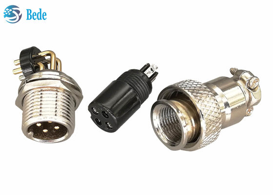 ขั้วต่อการบิน GX12 PCB แบบเชื่อม 2~7 พิน พร้อมหมุดมุมฉาก 3A 200V