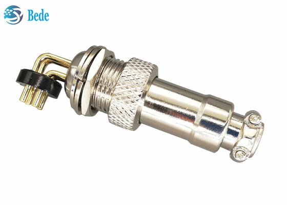 ขั้วต่อการบิน GX12 PCB แบบเชื่อม 2~7 พิน พร้อมหมุดมุมฉาก 3A 200V