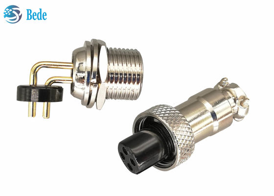 ขั้วต่อการบิน GX12 PCB แบบเชื่อม 2~7 พิน พร้อมหมุดมุมฉาก 3A 200V