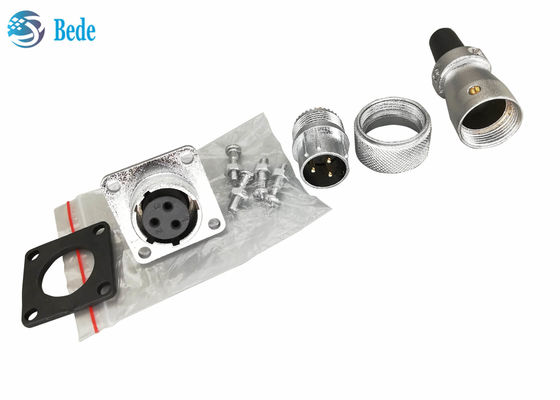 Square Flange And Dust Cover WS20 Circular Connectors With 2 3 4 Pin 500V 25A