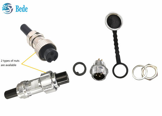 กันน้ํา IP68 GX16 สไตล์การติดตั้งแผ่นเชื่อมเครื่องบิน 2 ~ 10 ปิน