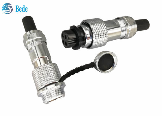 Copper Shell M12 Circular Gx12 Aviation Connector IP68 Cable To Cable Docking Connector 2~7 Pin