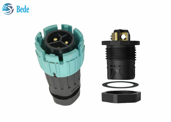 ขั้วต่อกันน้ำ M19 แบบล็อคตัวเองสายเคเบิลวัสดุ PA66 ไปยังการติดตั้งด้านหลังแผง