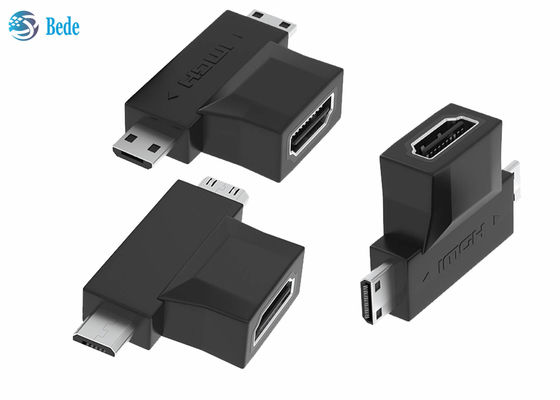 1080P ทอง 2 ใน 1 HDMI Repeater HDMI A เพศหญิงสู่ HDMI Micro และ Mini