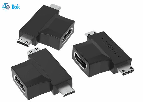 1080P ทอง 2 ใน 1 HDMI Repeater HDMI A เพศหญิงสู่ HDMI Micro และ Mini