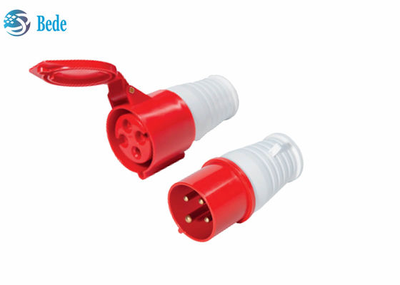 16A โซกิตอุตสาหกรรม 4 ปิน / พล็อก กันน้ํา เครื่องเชื่อมเพศชาย เพศหญิง 380-415V