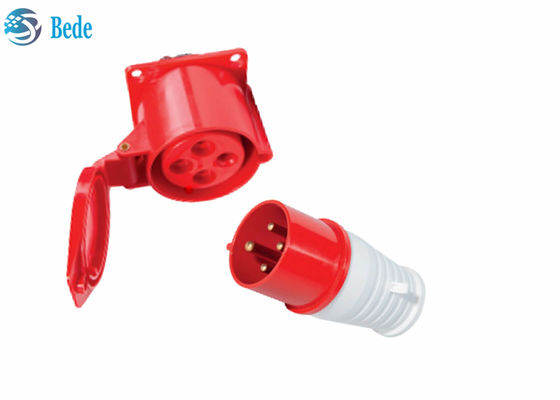 16A โซกิตอุตสาหกรรม 4 ปิน / พล็อก กันน้ํา เครื่องเชื่อมเพศชาย เพศหญิง 380-415V