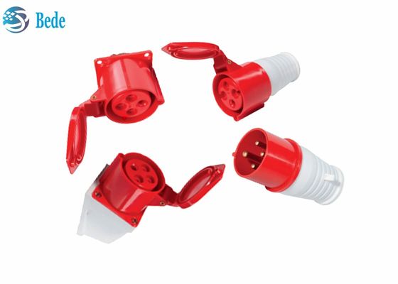 16A โซกิตอุตสาหกรรม 4 ปิน / พล็อก กันน้ํา เครื่องเชื่อมเพศชาย เพศหญิง 380-415V