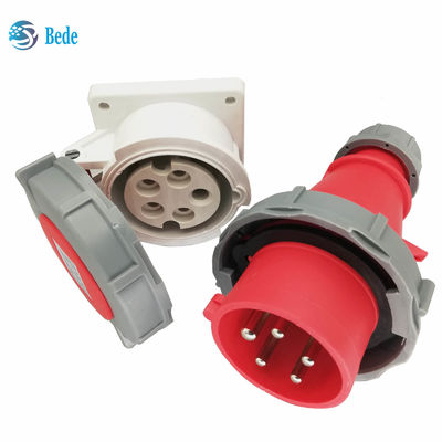 ป้องกันน้ํา IP67 โซก็อตอุตสาหกรรม 5Pins 3P+N+E 16Amp และ 32Amp ประเภทการติดตั้งแผ่น
