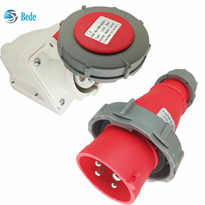 เต้ารับไฟฟ้าอุตสาหกรรม 4 พิน IP67 พร้อม 16A / 380~415V แบบติดตั้งบนผนัง