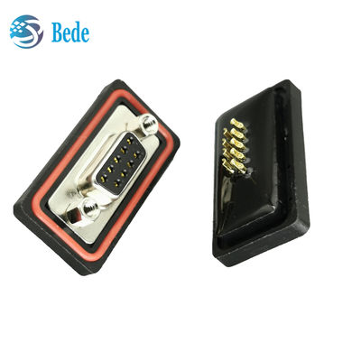 Brass Tin Plated Gold Plated Pins D-Sub 9 Female Connectors -55- 105C Operating Temperature Epoxy Resin Sealant Included
