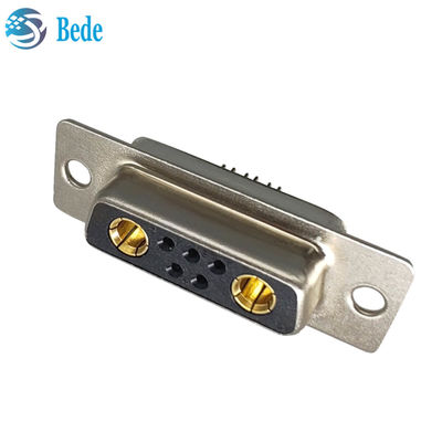 ขั้วต่อ D-Sub สำหรับการวางแผนกระแสไฟสูง DB 7W2 ตัวเมีย พร้อมรูปแบบการสิ้นสุดแบบถ้วยบัดกรี และรอบการผสมพันธุ์ 500 รอบ