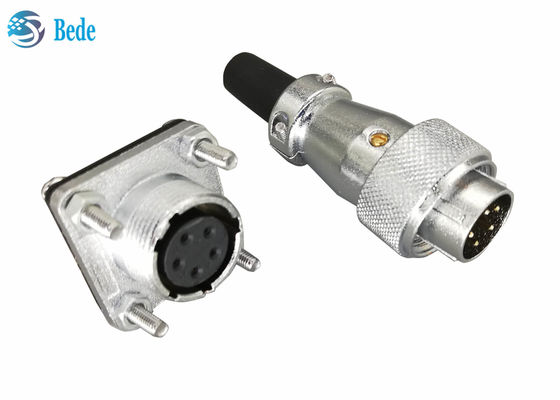 ขั้วต่อแบบวงกลม WS20 ขนาด 9 10 12 14 พิน 400V 5A พร้อมหน้าแปลนสี่เหลี่ยมและฝาครอบกันฝุ่น